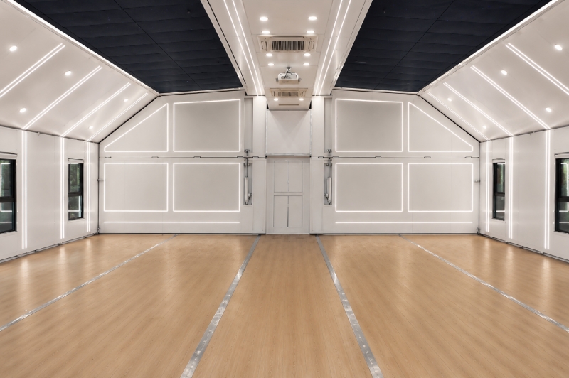 Expandable Mobile Wedding Hall Interior Spacious interior of LZM expandable mobile wedding hall